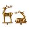 Glitzhome® Gold Standing & Sitting Reindeer Stocking Holder Set